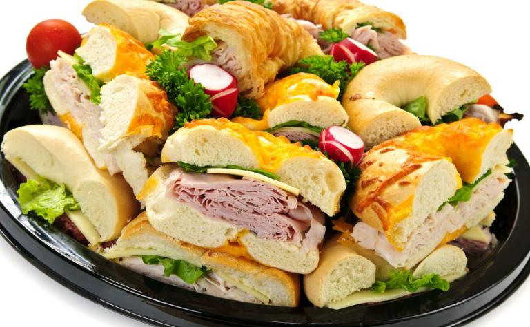 platter of deli sandwiches